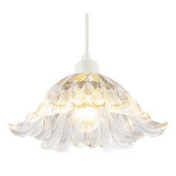 Happy Homewares Art Nouveau Sculptural Clear Glass Pendant Ceiling Lighting Shade - thumbnail 4