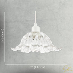 Happy Homewares Art Nouveau Sculptural Clear Glass Pendant Ceiling Lighting Shade - thumbnail 7