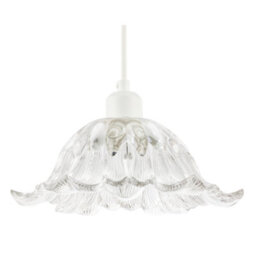 Happy Homewares Art Nouveau Sculptural Clear Glass Pendant Ceiling Lighting Shade - thumbnail 1