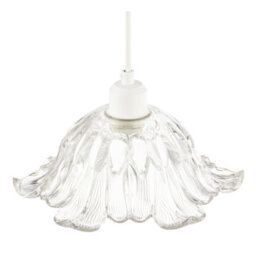 Happy Homewares Art Nouveau Sculptural Clear Glass Pendant Ceiling Lighting Shade - thumbnail 3