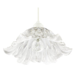 Happy Homewares Art Nouveau Sculptural Clear Glass Pendant Ceiling Lighting Shade - thumbnail 2