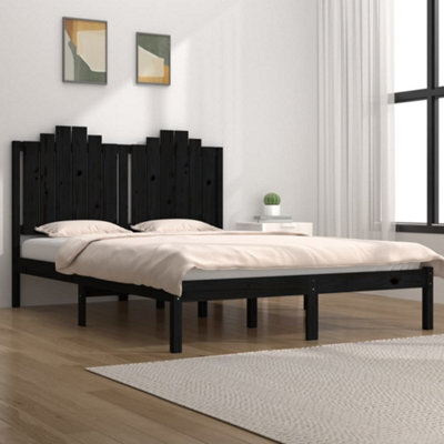 Berkfield Bed Frame Black Solid Wood Pine 200X200 Cm - image 1