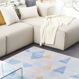 Beliani Area Rug 140 X 200Cm Multicolour Geometric Low Pile Polyester - thumbnail 2