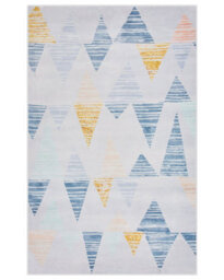 Beliani Area Rug 140 X 200Cm Multicolour Geometric Low Pile Polyester - thumbnail 1