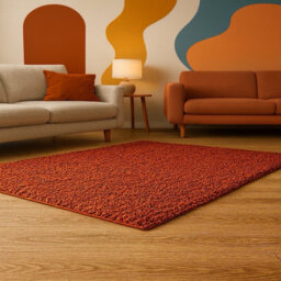 Uetian Terracotta Shaggy Rug Soft Plush Carpet For Living Room & Bedroom (160X230 Cm) - thumbnail 1
