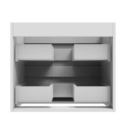 AVER-GROWTH Wall-Mounted Bathroom Vanity Unit Gloss White Flat Pack Bathroom Cabinets Only 590(W)X345X(D)X500(H)mm With 2 Drawers - thumbnail 5