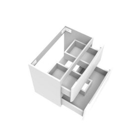 AVER-GROWTH Wall-Mounted Bathroom Vanity Unit Gloss White Flat Pack Bathroom Cabinets Only 590(W)X345X(D)X500(H)mm With 2 Drawers - thumbnail 4