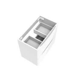 AVER-GROWTH Wall-Mounted Bathroom Vanity Unit Gloss White Flat Pack Bathroom Cabinets Only 590(W)X345X(D)X500(H)mm With 2 Drawers - thumbnail 3