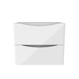 AVER-GROWTH Wall-Mounted Bathroom Vanity Unit Gloss White Flat Pack Bathroom Cabinets Only 590(W)X345X(D)X500(H)mm With 2 Drawers - thumbnail 2