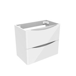 AVER-GROWTH Wall-Mounted Bathroom Vanity Unit Gloss White Flat Pack Bathroom Cabinets Only 590(W)X345X(D)X500(H)mm With 2 Drawers - thumbnail 1