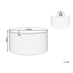 Wyld And Coco Black Mango Wood Round Coffee Table 70Cm With Hidden Storage, Classic Modern Design - thumbnail 4