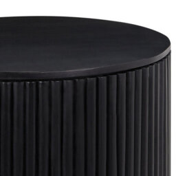 Wyld And Coco Black Mango Wood Round Coffee Table 70Cm With Hidden Storage, Classic Modern Design - thumbnail 5