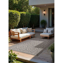 The Rugs Rosel Reversible Rug Indoor Outdoor Vintage Flat Woven Low Pile In White - thumbnail 7