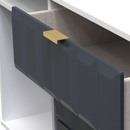 Cube Ready Assembled Matt Indigo & White Media Unit With 2 Shelves & 3 Drawers, (H)97Cm X (W)74Cm X (D)39.5Cm - thumbnail 5
