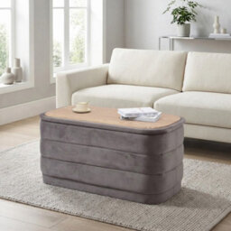 Garden Greatness Grey Storage Ottoman Reversible Tray Top - thumbnail 3