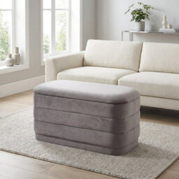 Garden Greatness Grey Storage Ottoman Reversible Tray Top - thumbnail 1