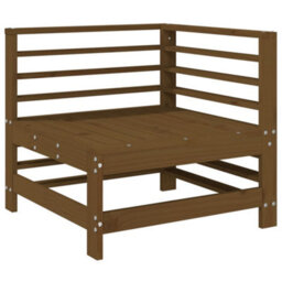 Berkfield Rustic Garden Corner Sofa Honey Brown Solid Wood Pine