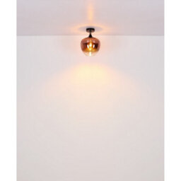 Luminosa Lighting Luminosa Maxy Globe Ceiling Light Matt Black Copper Glass Shade 1X E27 - thumbnail 4