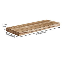 Set Of 3 Wooden Floating Shelves Wall Mount Display Storage Wall Rack - thumbnail 2