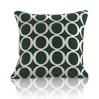 Luxury Living Oh Luxury Geometric Chenille Cushion Green