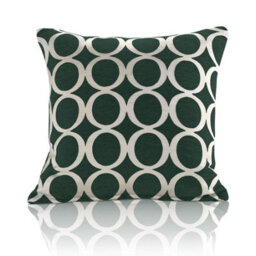 Luxury Living Oh Luxury Geometric Chenille Cushion Green