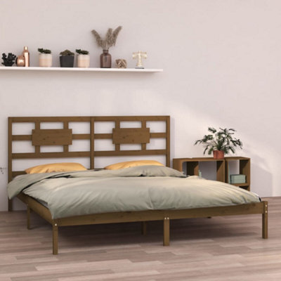 Berkfield Bed Frame Honey Brown Solid Wood 200X200 Cm - image 1