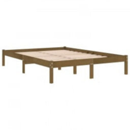 Berkfield Bed Frame Honey Brown Solid Wood 200X200 Cm - thumbnail 5