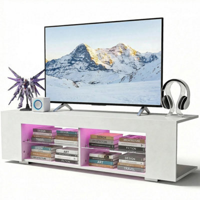 135Cm Led High Gloss Tv Stand Storage Cabinet Cupboard Unit - image 1