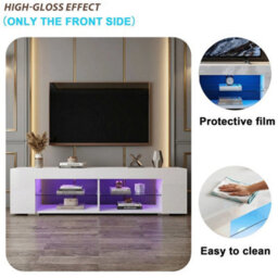 135Cm Led High Gloss Tv Stand Storage Cabinet Cupboard Unit - thumbnail 5
