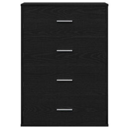 Berkfield Sideboard With Drawer Black Oak 60 X 31 X 84 Cm Engineered Wood - thumbnail 6