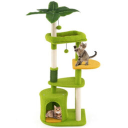 Multi Level Kitty Tower With Artificial Leaves & Condo - thumbnail 6