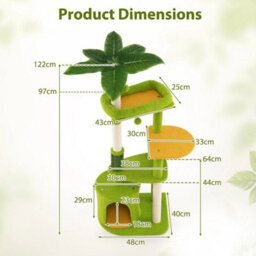 Multi Level Kitty Tower With Artificial Leaves & Condo - thumbnail 2