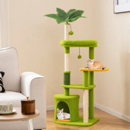 Multi Level Kitty Tower With Artificial Leaves & Condo - thumbnail 3