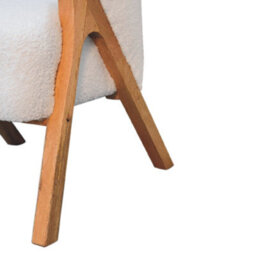 Wyld Haus Sarlat White Boucle Cosy Chair With Mango Wood Legs - thumbnail 8
