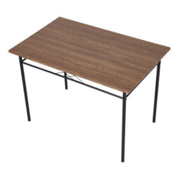 Living And Home Modern Oak Rectangular Dining Table And Chair Set For 4, Black Metal Frame - thumbnail 5