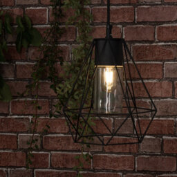 Valuelights Diablo Ip44 Rated Gloss Black Ceiling Bathroom Light Pendant With Metal Basket And Clear Glass Shade - thumbnail 5