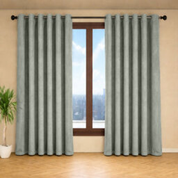 Oxford Homeware Eyelet Linen Effect Curtains Sage Green Fully Lined 100% Blackout Thermal Insulated Curtain Pair (W)168Cmx(L)183Cm - thumbnail 8