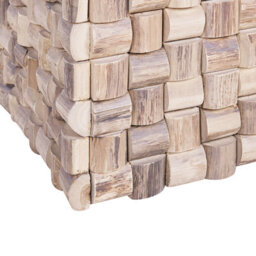 Beliani Side Table Cajeme Teak Wood Light Brown - thumbnail 4