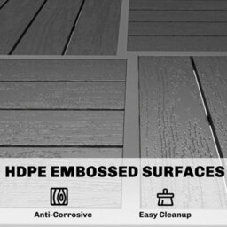 Outsunny 5 Pieces Garden Dining Set, Outdoor Furniture With Hdpe Table - thumbnail 4