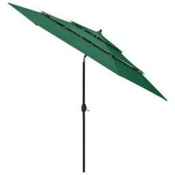 Berkfield Harmful 3-Tier Parasol With Aluminium Pole Green 3 M