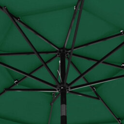 Berkfield Harmful 3-Tier Parasol With Aluminium Pole Green 3 M - thumbnail 5