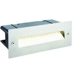 Ip44 Led Full Brick Light Stainless Steel & Angled Down Guide 2W Cool White - thumbnail 1