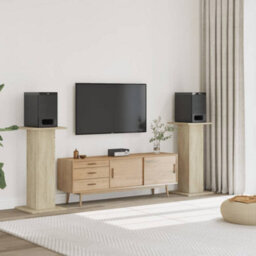Walplus Speaker Stands 2 Pcs Sonoma Oak 30X30X95 Cm Engineered Wood - thumbnail 1