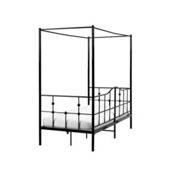 Beliani Four Poster Bed Metal Artonne 90 X 200 Cm (Eu Single) Black - thumbnail 6