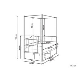 Beliani Four Poster Bed Metal Artonne 90 X 200 Cm (Eu Single) Black - thumbnail 3