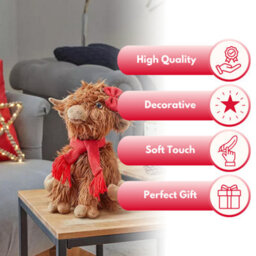 Marco Paul Soft Plush Highland Cow Christmas Decoration - Hairy Hattie - thumbnail 4