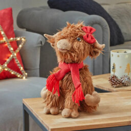 Marco Paul Soft Plush Highland Cow Christmas Decoration - Hairy Hattie - thumbnail 1