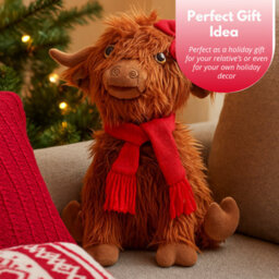 Marco Paul Soft Plush Highland Cow Christmas Decoration - Hairy Hattie - thumbnail 7