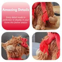 Marco Paul Soft Plush Highland Cow Christmas Decoration - Hairy Hattie - thumbnail 6
