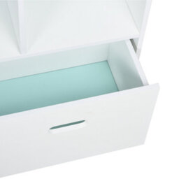 Homcom Kids Bookshelf Chest W/ Drawer Cubes Baby Toy Wood Organizer White - thumbnail 9